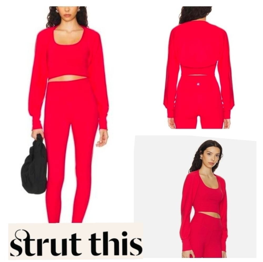 Strut-This Cherry Red Crop Shrug